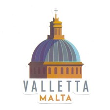 Valletta Malta Vinyl Sticker Basilica Dome Travel Souvenir City Landmark Decal