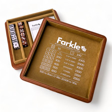 Luck Lab Farkle Dice Tray and Storage Case - Includes Embedded Scoring Chart