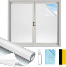 Window privacy film and installation tools, electrostatic adhesion, reusable