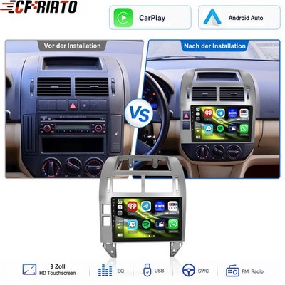 Für VW Polo 9N 2001-2009 Wireless Apple CarPlay Autoradio Bluetooth Android Auto