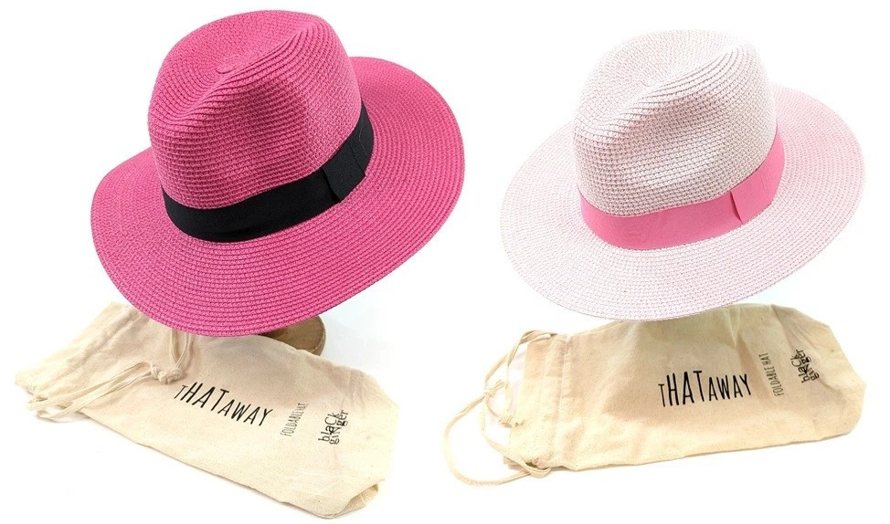 Panama Pink Summer Hat Black Ginger Foldable Roll Up Travel Bag Holiday 55 57 59
Opens in a new wind