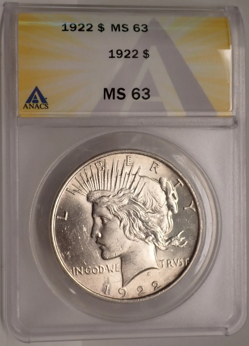 MS 63 Graded 1922 Year Peace Dollars (1921-1935) for sale | eBay