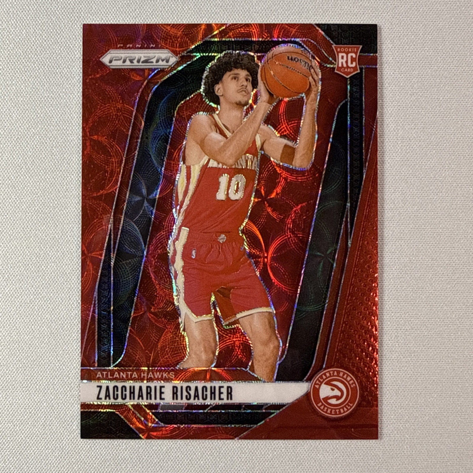 Zaccharie Risacher 2024-25 Panini Prizm RC Red Choice /88 #265