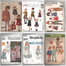 Children's Clothing - Sewing Patterns - Lot of 6