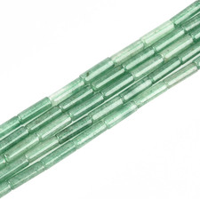 Genuine Green Aventurine Tube Cylinder 4X13Mm 15"/Strand Stone Loose Beads for J