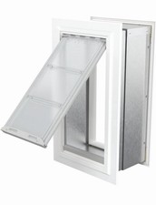 Endura Flap Pet Door for Walls in White Energy-Efficient Single Flap Design