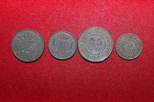 lot de 4 monnaies de belgique occupation allemande en zinc