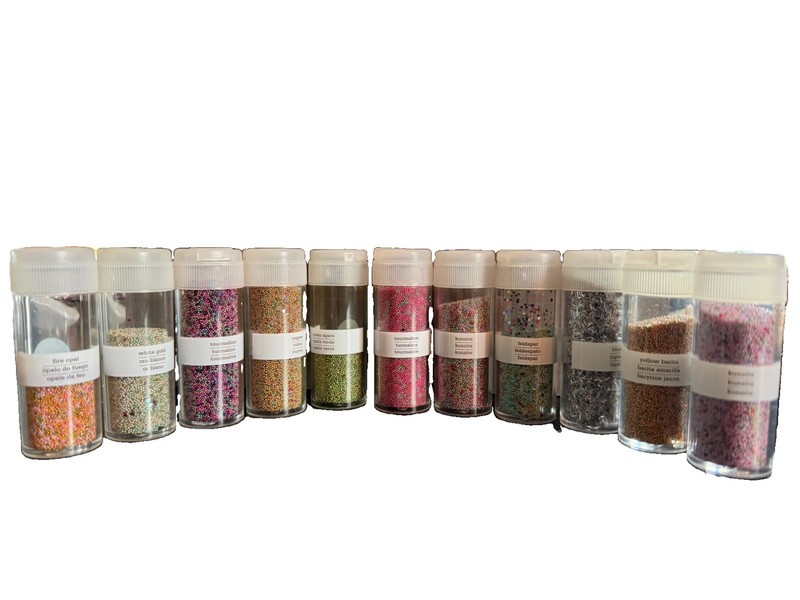 Lot of 11 Martha Stewart Microbeads –Copper, Kunzite, Feldspar, Tourmaline, etc
