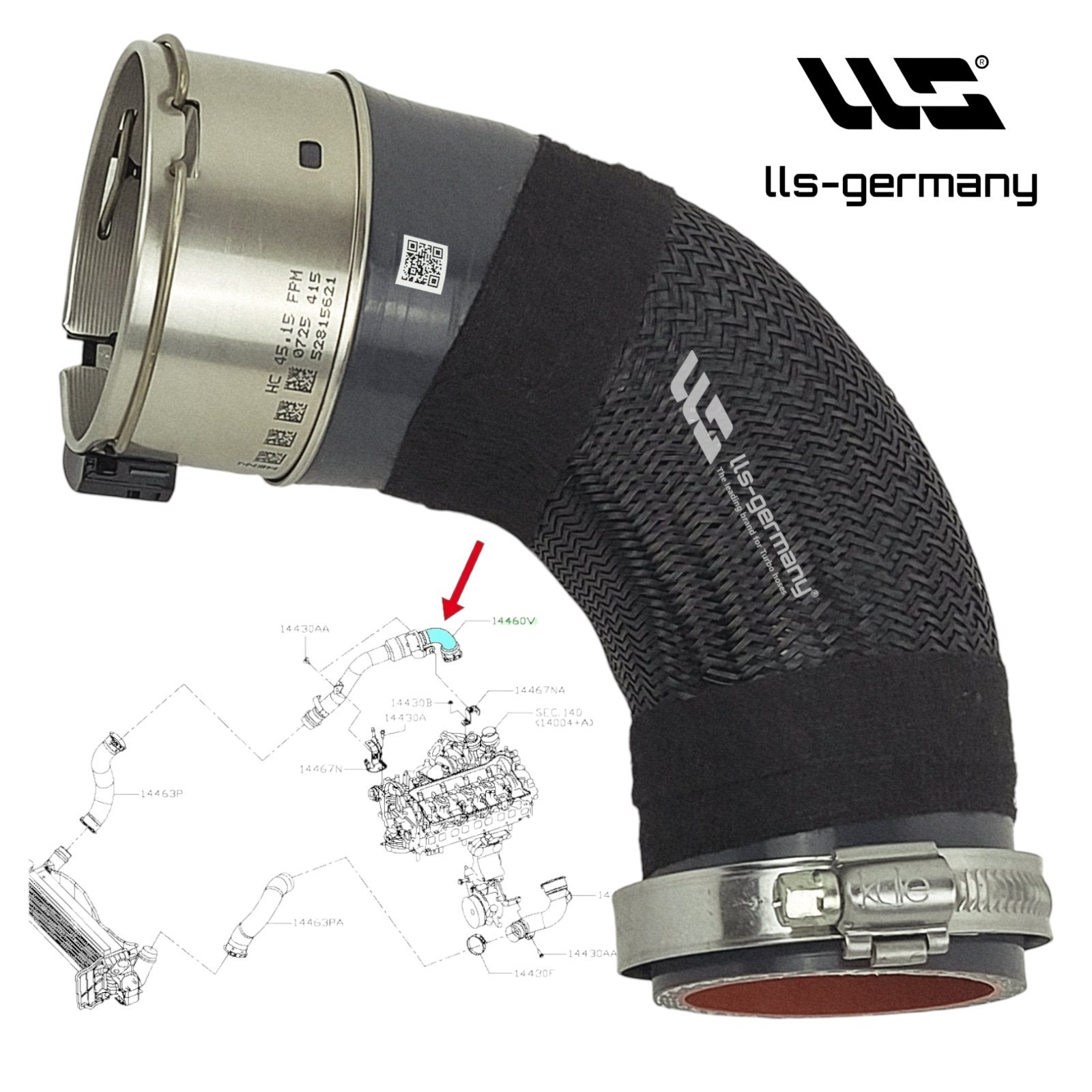 Turbo Hose Intercooler Hose For NISSAN NAVARA NP300 2.3 dCi 144604JA2B