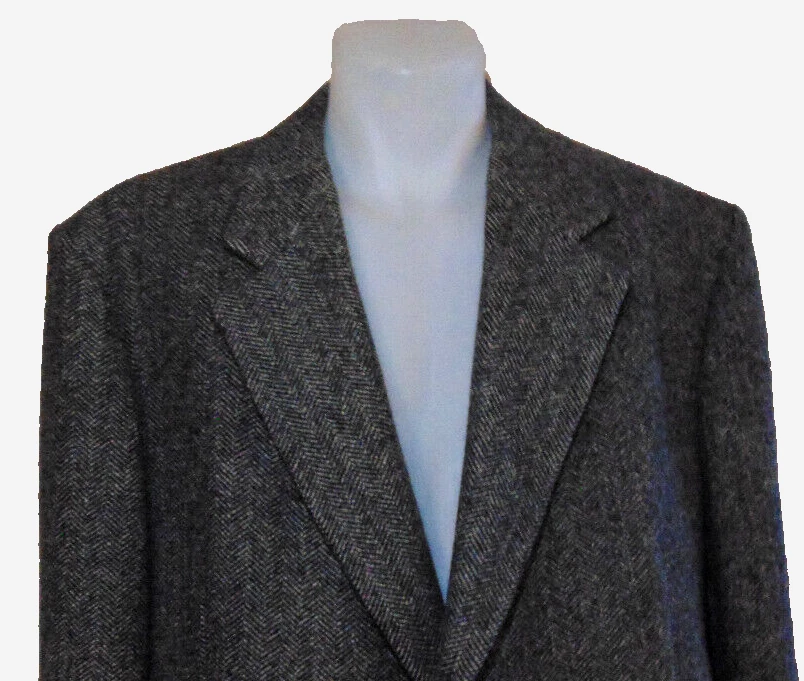 ABRIGO DE LANA GRUESO GRIS ESPIGA VINTAGE HARVE BENARD DE BENARD HOLTZMAN PARA HOMBRE-L Foto 3 de 4