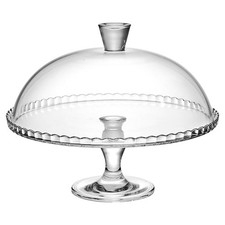 32cm Pasabahce Glass Footed Cake Stand w/ Dome Lid Patisserie Serving Platter