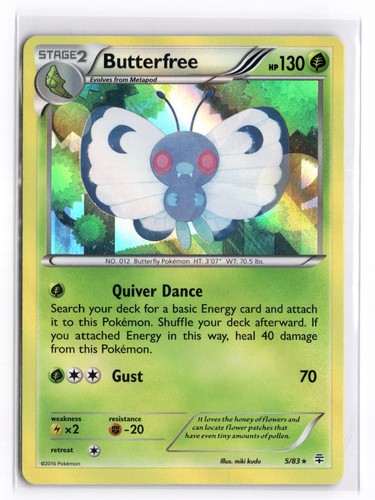 Pokemon TCG Butterfree 5/83 Generations Holo Rare BLEED ERROR NM