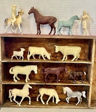 Very Cool Vintage Mixed Farm Animal Horse Cow Cowboy Calf Lot G1