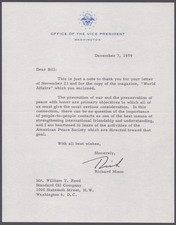 RICHARD M. NIXON - TYPED LETTER SIGNED 12/07/1959