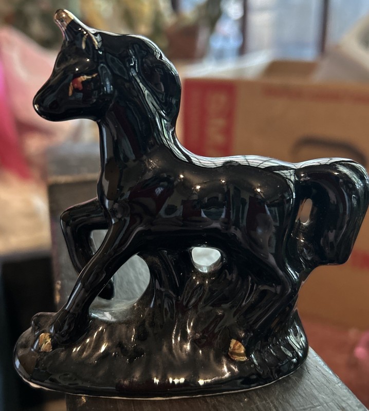 MCM Black And Gold Unicorn Figurine 