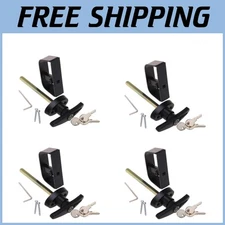 Black Powder Coated Shed T-Handle Latch - Complete Set