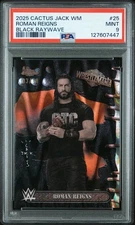 2025 WWE Cactus Jack Topps Chrome Roman Reigns Black Raywave 3/10 PSA 9 #25