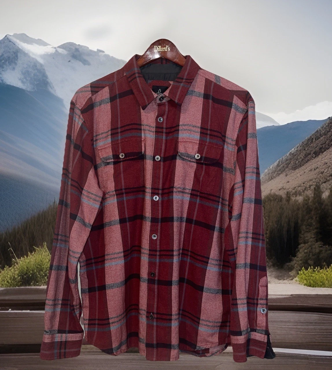 Prana Flannel Shirt Men XL Plaid Cabincore Lumberjack Hiking Camping