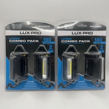 Lot Of 2 - LUXPRO 180 Lumen LED Pivot Work Light 2-Pack LP363, 4 Lights In Total
