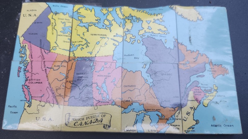 matchbox puzzle of Canada 