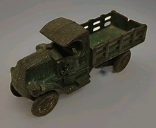 Antique 4.75" Original AC Williams Cast Iron Green Mack C Cab Stake Bed Truck