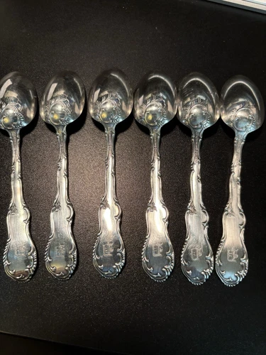 6 Vintage sterling Tea Spoons Towle  Pat. 1892 Monogrammed I Think It’s D