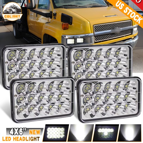 4x 4x6" LED Headlights Hi/Lo Sealed Beam For Chevy C4500 C5500 Kodiak 2003-2009