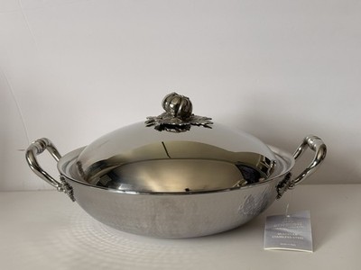 RUFFONI HAMMERED OPUS PRIMA SERVING PAN GRATIN STAINLESS STEEL 12'' /30 CM W/LID