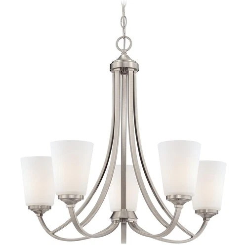 Minka Lavery 4965 Overland Park 5 Light 26"W Vantage Chandelier - Nickel - Picture 1 of 4