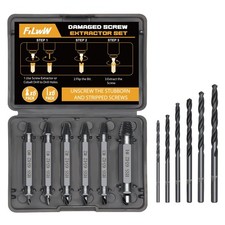 6 Pcs HSS 6542 Damaged Screw Extractor with 6 Pcs HSS 6542 Cobalt Drill Bit S...