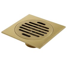 Antrader 3.9-inch Copper Shower Floor Drain with Removable Strainer Cover, Sq...