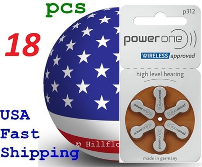 18 pcs p312 PR41 312 Powerone wireles Card 1.5V Zinc Air Hearing Aid Battery