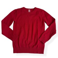 Primary Cherry Red Crewneck Sweater 100 cotton 6-7
