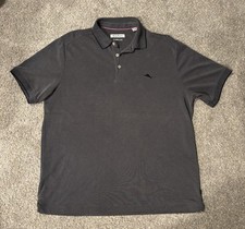 Tommy Bahama IslandZone Gray Men's XL Polo Shirt Modal Polyester Short Sleeve