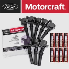 8Set OEM Motorcraft Ignition Coil DG508 &Spark Plug SP479 For Ford F150 4.6 5.4L