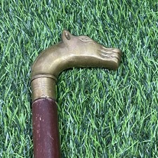 Vintage Brass Horse Head Walking Cane Wood Shaft 35  Handmade Gentleman Cane