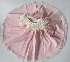 Vintage Bryan Pink Frilly Dress Size 18 Months polka Dots Short Puff Sleeve