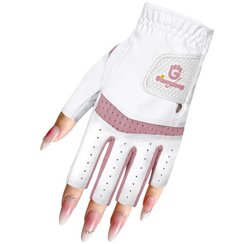 Womens Fingerless Golf Glove Left Hand,Breathable Ladies NHalf Finger Golf Glove - Picture 17 of 30