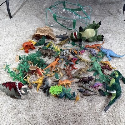 Huge Set of 122  Dinosaur Toy Figures Plush | T-Rex, Triceratops & More! | Bulk