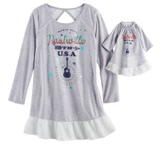 American Girl 5-8 and Doll Matching Music City Nightgown Clothes fit Dollie Me