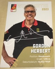 Gordon Herbert Autogrammkarte Druck Deutschland Basketball Weltmeister 2023 #2