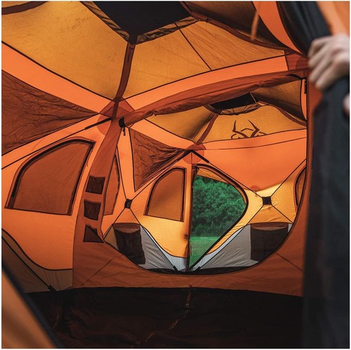 Gazelle Tents T8 Hub Tent, Easy 90Secs Set-Up Waterproof 8-Person, Sunset Orange - Picture 3 of 12