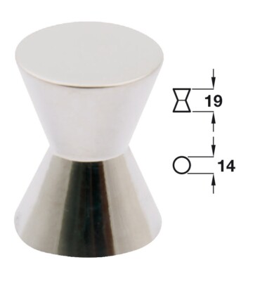 Eieruhr Knopf Aluminium Ø 14 mm (Nickel poliert)