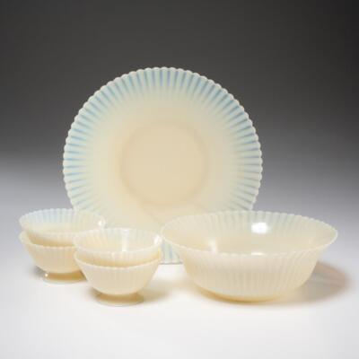 Macbeth Evans Petalware Scalloped Cream Beige Sherbet Serving Bowl