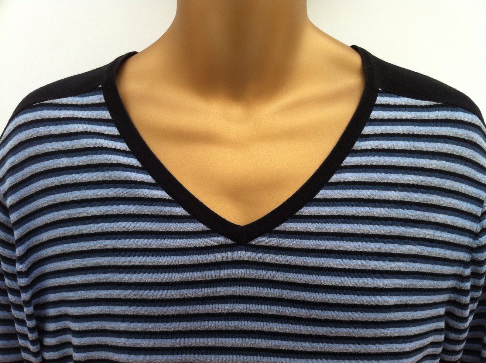 JASPER CONRAN DEBENHAMS Cotton Fine Knit Jumper Top Size Large Blue