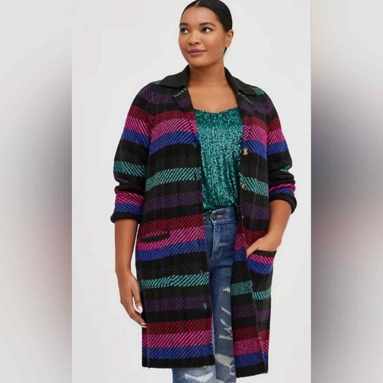Torrid Notched Collar Midi Cardigan Duster Sweater Womenu0026#039;s Size 2X  Boho Chic | eBay