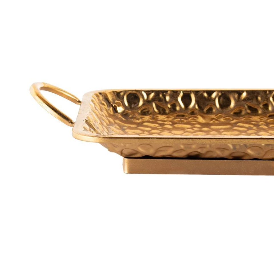 Serving Tray Metal with Handles Great for Dinner Trays, Tea Tray Servewere - Image 3 of 4