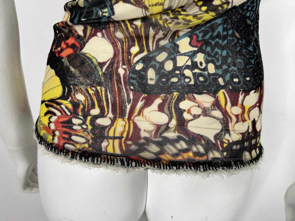 Vtg JEAN PAUL GAULTIER BUTTERFLY PRINT MESH TOP M | eBay
