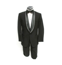 Boys Oscar De La Renta Men's Black White Dinner Jacket White Wool D.J. TUXXMAN