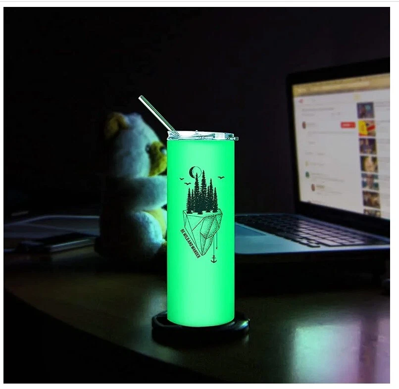 Tumbler 20oz LOVE | Customizable | 2 Metal straw | Glow in the Dark